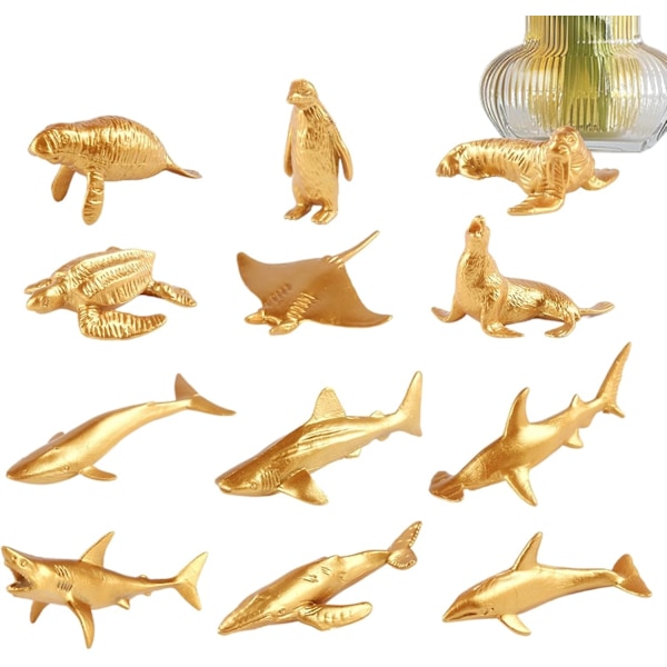 Merieläinten Hahmosetti | Oppimiseen Sopivat Miniatyyri Merieläinten Mallit Taaperoille 12 pieces