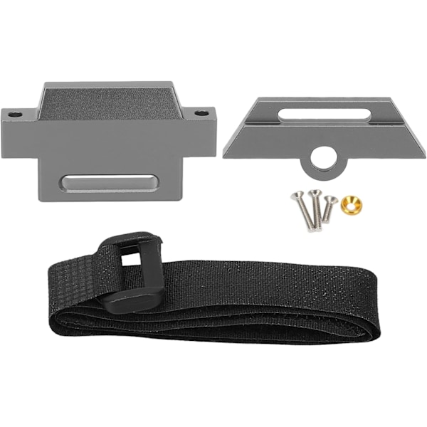 RC Bilbatteriplade, Batteriholder i Aluminiumlegering med Rem til 1/10 Slash 2WD 5822 5822A Chassis (grå) grå