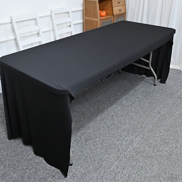 1. st, Spandex duk, stretchig öppen cover för bröllop, fest och bankett, festdekorationstillbehör marinblå 8FT(76*243 Cm)