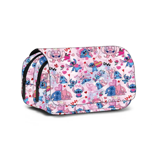Anime Stitch Fuldtrykt Flap Pennepose Papiræske Blyantspose Primær og Sekundær Skole Studerende Taske Tegneserie C Style-04