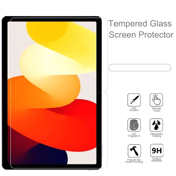 2 stk HD ripebestandig herdet glass skjermbeskytter for Xiaomi Redmi Pad SE 11-tommers 2023 nettbrett beskyttelsesfilm