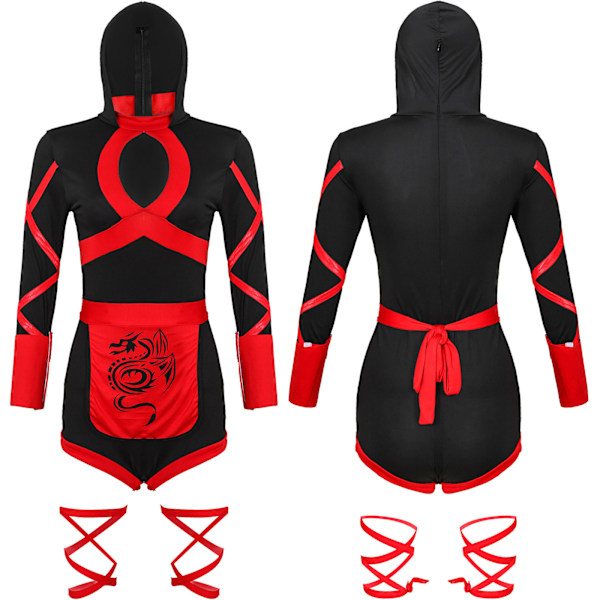 Naruto kostymer för kvinnor Game Anime Cosplay Kostymer cosplay Röd L S