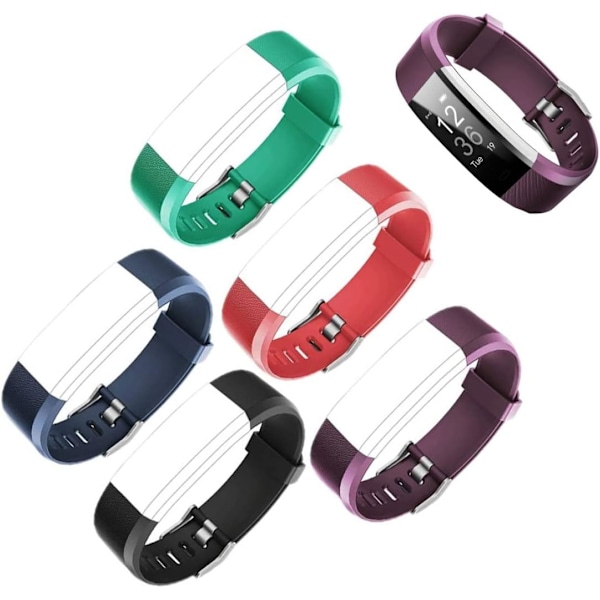 5 stk/sett justerbare ID115Plus HR Smartband-stropper for fitness smartklokke (svart, rød, blå, grønn, lilla) - reservedeler for forbrukerelektronikk