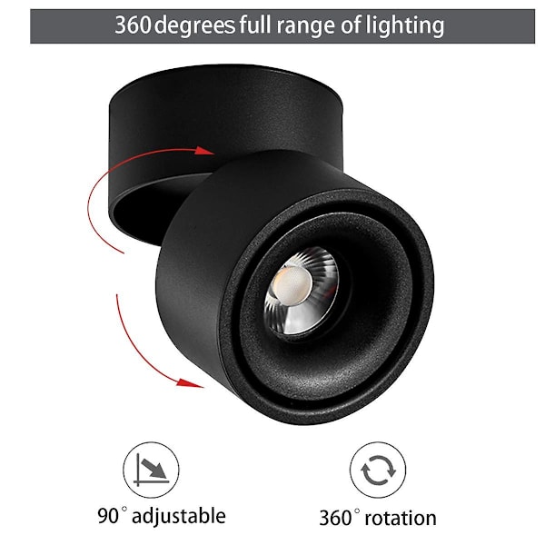 5w LED-takspotlight, justerbar lampkroppsvinkel, lampspotlight, takspotlight