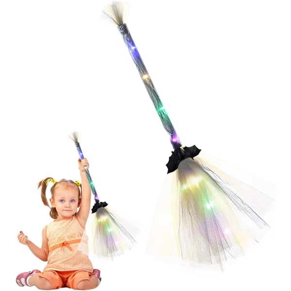 LED Halloween Heks Kost - Cosplay Rekvisit med Lys, Halloween Kostume Dekoration, Gul Yellow