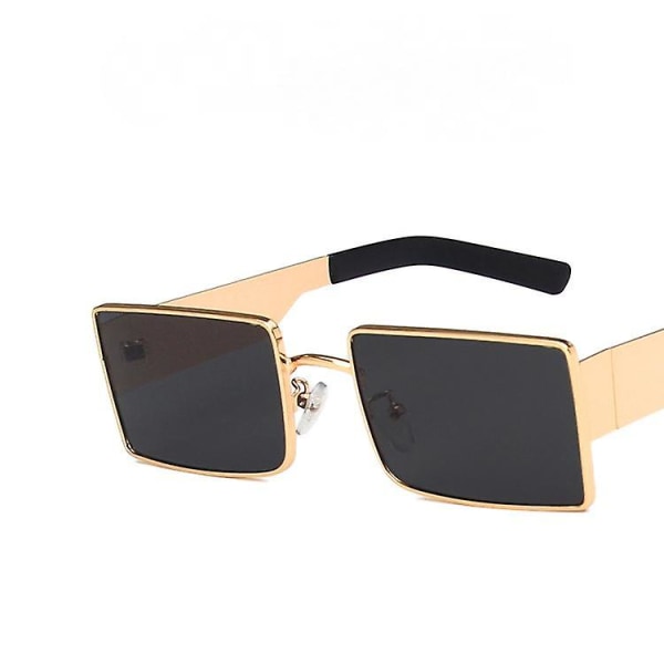 Black Lens Classic Solglasögon - Style Unisex Shades Uv400 Protective Herr Dam (guld och grå)