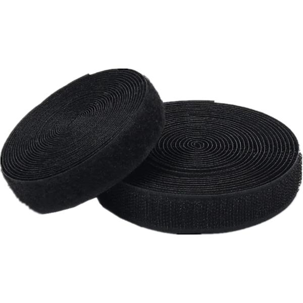 Sy fast kardborreband med krok og løkke, Kardborreband Sy på 25 MM, ikke-klæbende fastgørelsesremme (Sort, 25 MM x 5 Yards) Svart 25MM x 5Yards