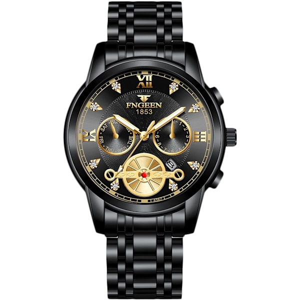 Herrar Analog Kvarts Armbandsur Vintage Elegant Armbandsur Datumskalender Luminous Watch Svart B Black B