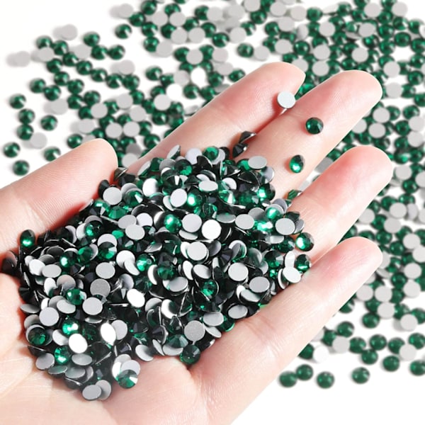 14400 st Grön Platta Baktill Rhinestones för DIY Hantverk, Smaragd, SS10, 2,7-2,9 mm Emerald SS10/14400pcs