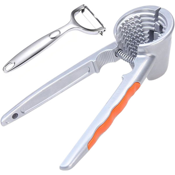 Solrosfrösplitter med fruktskalare 2-pack tunga nötknäppare icke-halk aluminiumlegering nötknäppare pekan hasselnöt kök nötknäppare