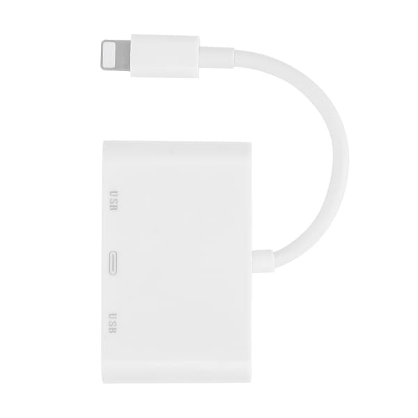For IOS til Dual USB Expansion Dock Interface OTG Connector Hub Converter med kameralæser_max