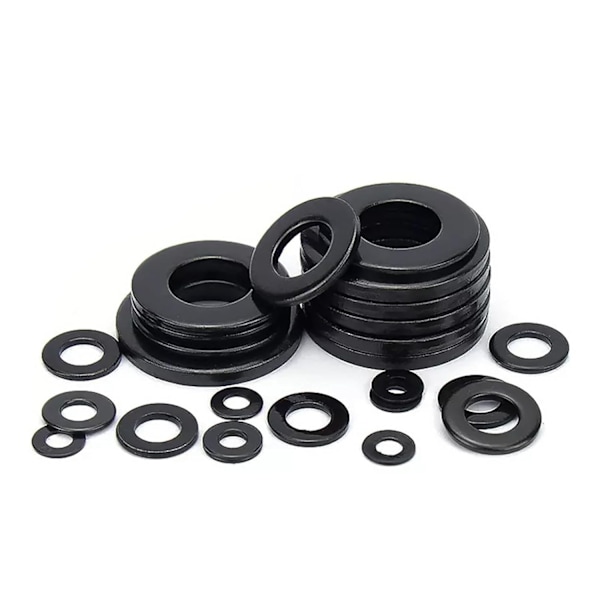1/4\" x 0,625\" OD SAE Sorte Flade Skiver - 100 stk 18-8 (304) Rustfrit Stål Black 1/4" x 0.625"OD/304