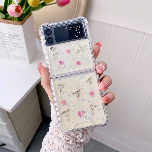 Gypsophila phone case till Galaxy Z Flip3 rosa
