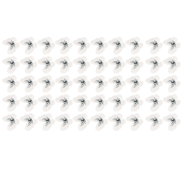 50 st tygpatchar polyester färgglada fjäril applikation spets kostym dekoration tillbehör vit (#2)