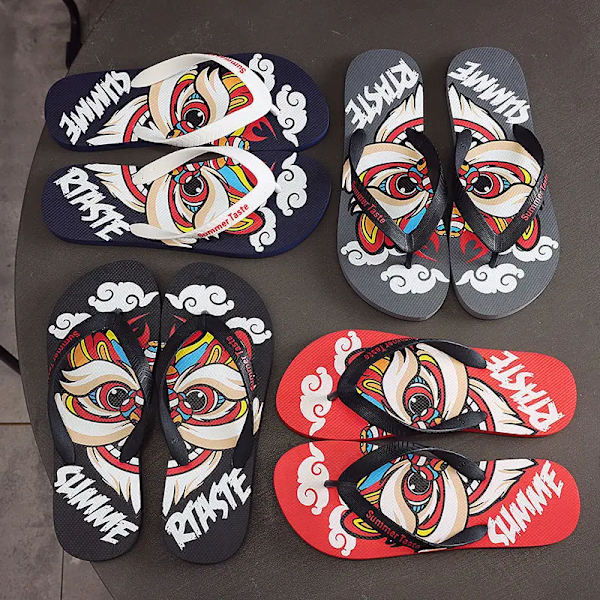 2022 Nye Flip Flops Tøfler Mænd Sommer Anti-Skid Udendørs Korea Casual Light Strand Sandaler Husholdning Slipper Studenter Billeder sort M 42-43 275mm