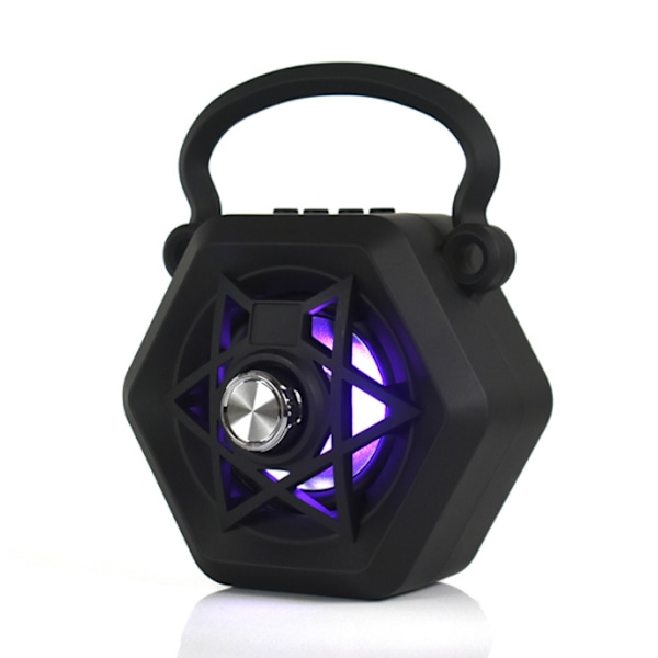 Bärbar kort Bluetooth-högtalare, trådlös bärbar utomhusradio (svart)