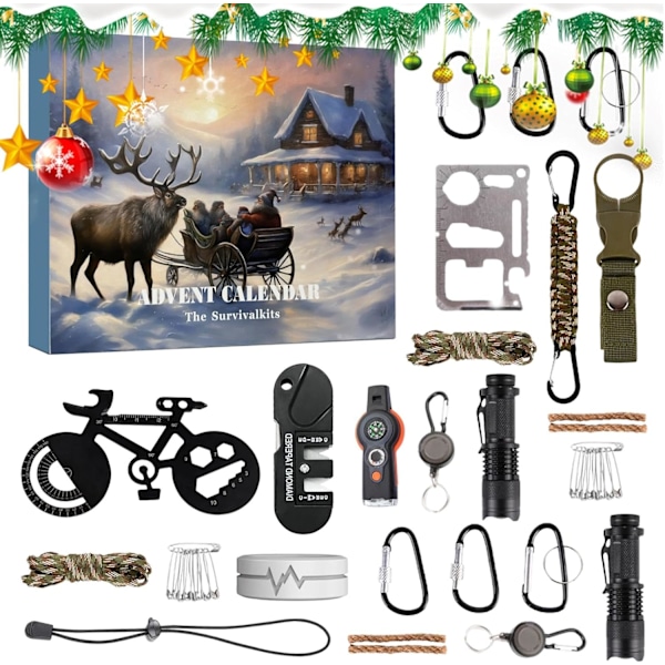 Överlevnadskit Adventskalender 2024 | 24-dagars Julkalender för Utomhusentusiaster