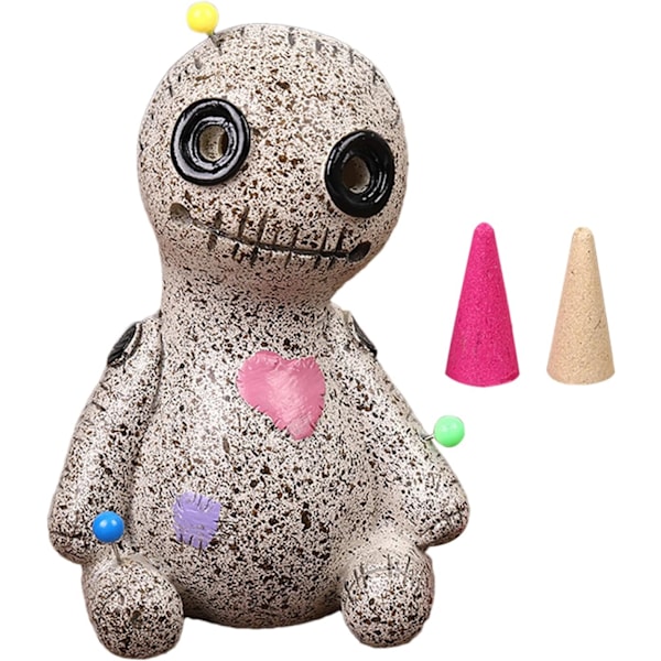 Voodoo-nukke suitsukkeenpoltin, pieni nukkedesign, ainutlaatuinen pöytäsuitsukkeenpidike kodin sisustukseen Höger