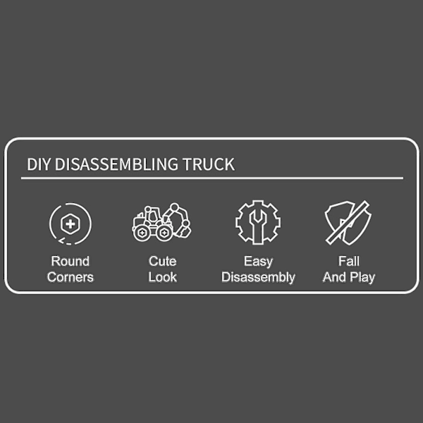 Demontering och montering av byggfordon grävmaskin DIY Mutter Bygg- och konstruktionsleksak