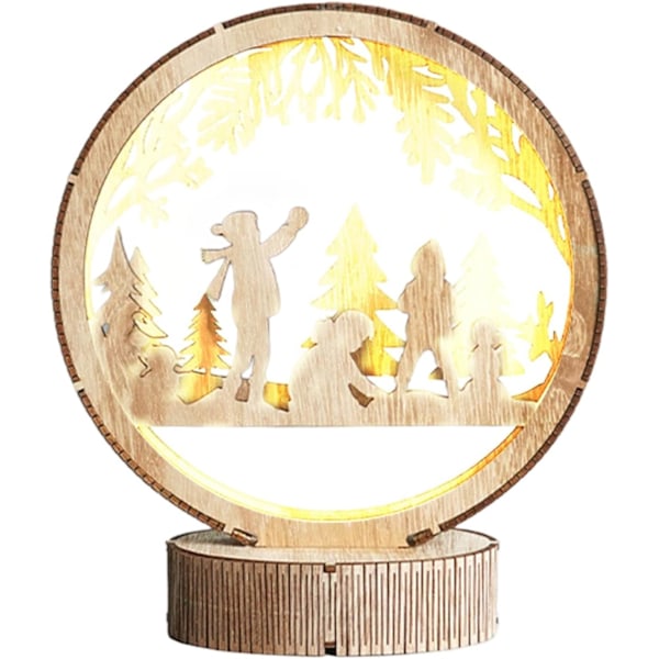 Jullampe | LED-lampe | Nattlampe | Bord | LED-julelampe | batteridrevet barnerom skrivebord kreativ LED-borddekorasjoner for gutter jenter soverom b