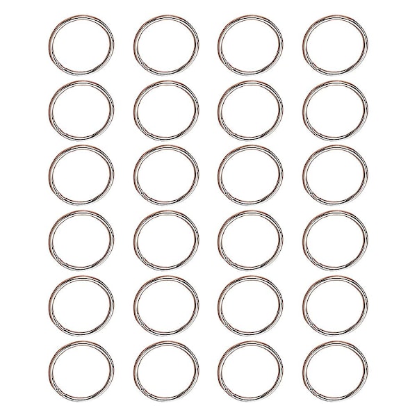 24 stk. Nøkkelringer, flate nøkkelringer i metall, nøkkelringringer, DIY-nøkler, feste