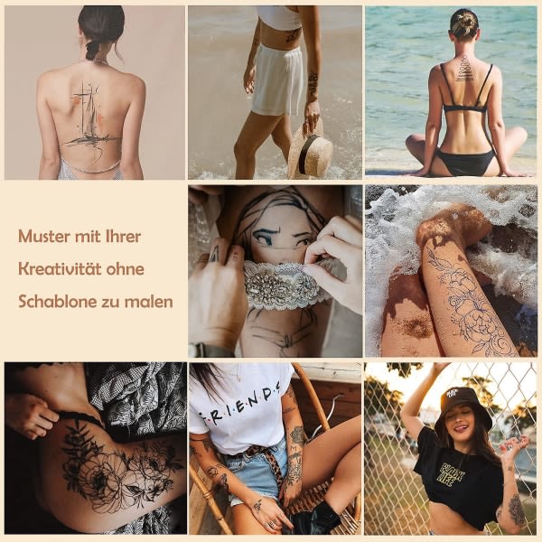 Henna väliaikainen tatuointi luonnollinen tatuointi väri musta ja ruskea väliaikainen mehndi tatuointi tarra väliaikainen tatuointi SQBB