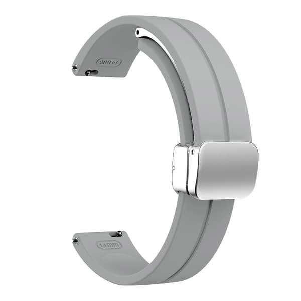 Silikonearmbånd til Garmin Lily 2 med magnetisk foldespænde Lysegrå_max Light Grey Silver Buckle
