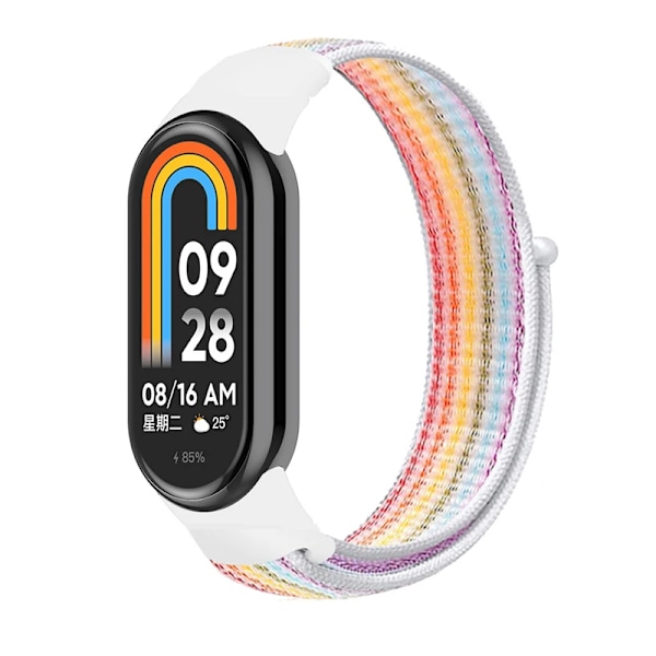 Nylon til Xiaomi Mi Band 8 Armbånd - Blødt Armbånd Smart Udskiftning Sport Loop Armbånd til Mi Band 8 NFC Bælte Armbånd Regnbue 03 Til Mi Band 8