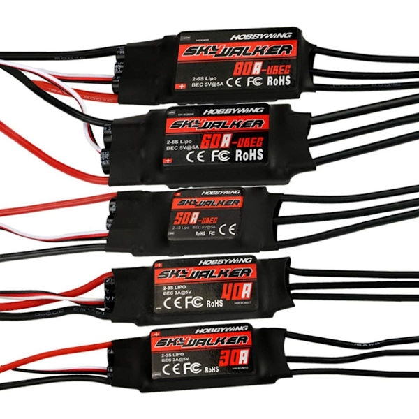 20A 30A 40A 50A 60A 80A Harjaton Nopeudensäädin ESC BEC RC-Lentokoneille, Quadcopterille ja Helikopterille 60A 60A
