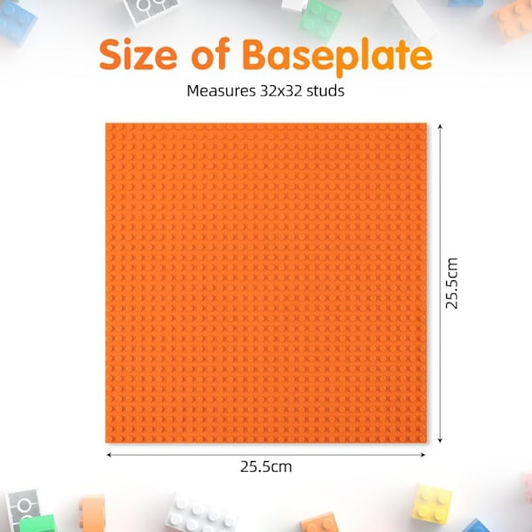 Rakennuslevy, 4 kpl klassisia peruslevyjä, 25,5 x 25,5 cm, pohjalevy, yhteensopiva kaikkien suurimpien merkkien kanssa, rakennuslelut lapsille 4 st orange