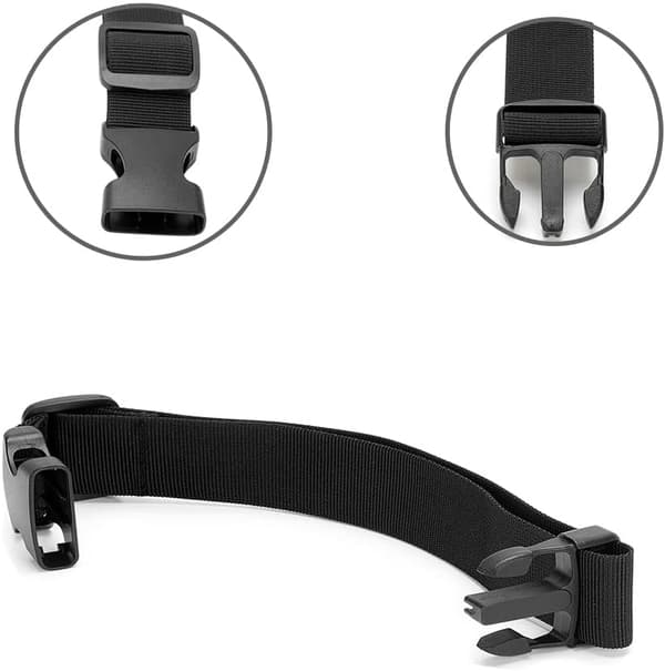 Fanny Pack Bælteforlænger Justerbar Elastisk Rem til Holografiske Tasker, 2 Pak (Sort) Extender Belt - 1 inches