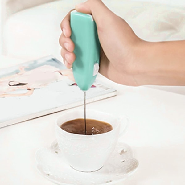 Elektrisk mjölkskummare, Batteridriven Visp för Kaffe Drycker (Blå) Blue