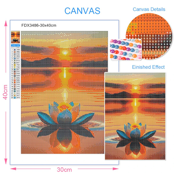 5D Diy Diamantbroderi Full Square / Round Diamantmålning Kits Strand Landskap Mosaic Rhinestone Pussel Dekoration FDX2513 30x40cm Round