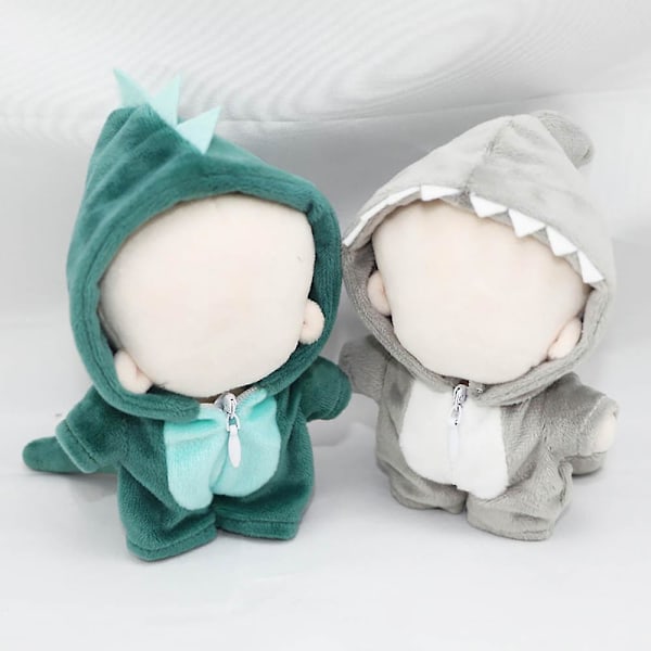 10 cm plysj dukke tøj jule rensdyr Dinosaur Haj Onesies Grey