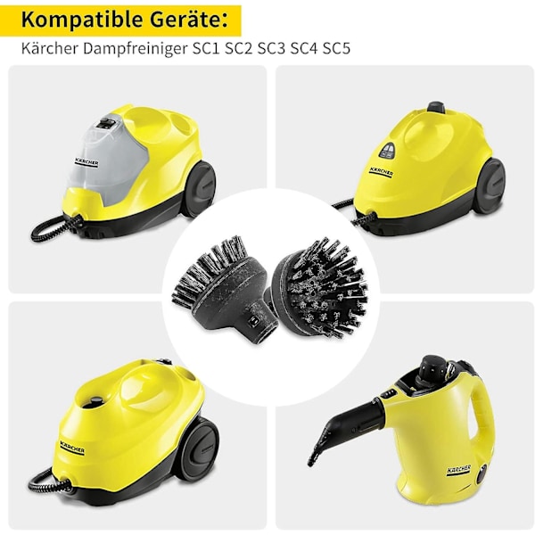 2 stk store runde børster for Karcher damprenser
