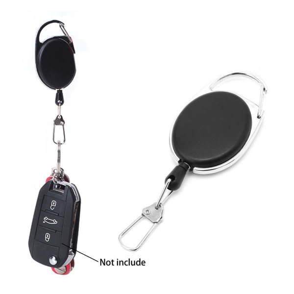 1 ST Infällbar rulle för nyckelring Dra för nyckel ID-kort Badge Tag Clip Hållare Bu SQBB