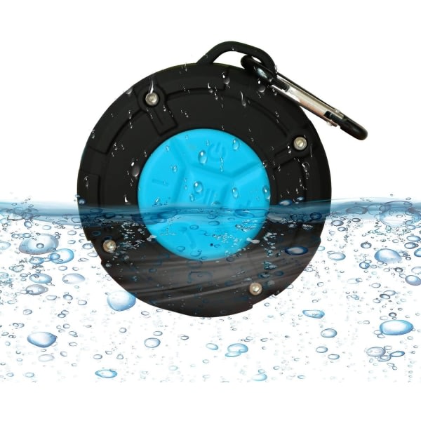 Vattentät högtalare Bärbar trådlös Bluetooth duschhögtalare med HD-bas, fm-radio, färgglad ledeffekt, starkt grepp