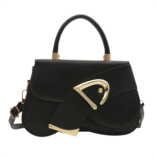 Trendig specialintresse design all-match liten fyrkantig väska damväska 2024 västerländsk stil enfärgad textur crossbody handväska Svart