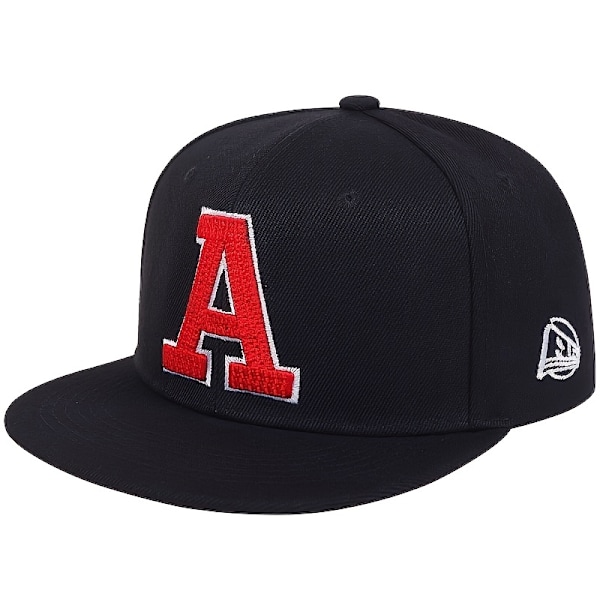 2st Klassinen A Broderi Baseball-Lippis Hip Hop Värilohko Snapback-Lippis Helppo Säädettävä Aurinkohattu Naisille Miehille Musta Yksi Koko Sopii Kaikille