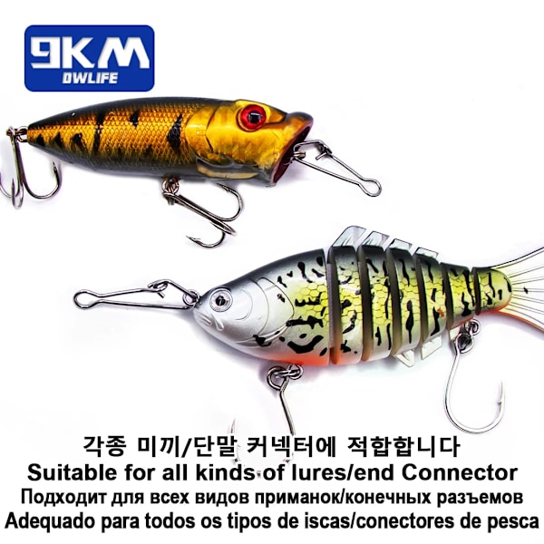 Fiske Snap 50~200st Rostfritt Stål Saltvatten Fiske Krok Lure Connector Tackle Snabbfiske Clip Lock Snap Vikter Trolling Storlek-2  18mm 25kg 50 st