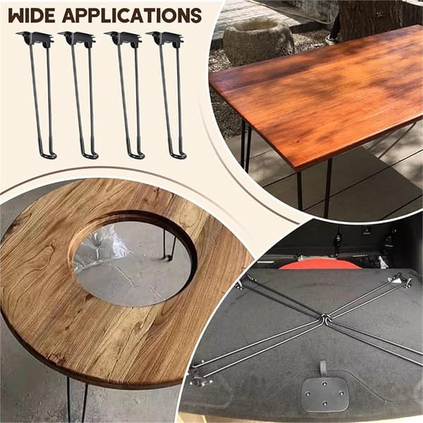 metall bordsben set - fällbara möbler - fällbart soffbord - Bordsben 4 stycken hopfällbara bordsben - ersättning (42 cm - diameter 7 mm)