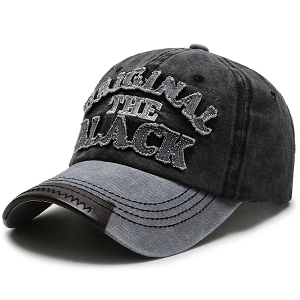 Retro Brevbroderi Baseballkepsar Vår Sommar Män Kvinnor Bomull Justerbar Casual Hip Hop Streetwear Solhattar y2k hatt Dark Grey Justerbar