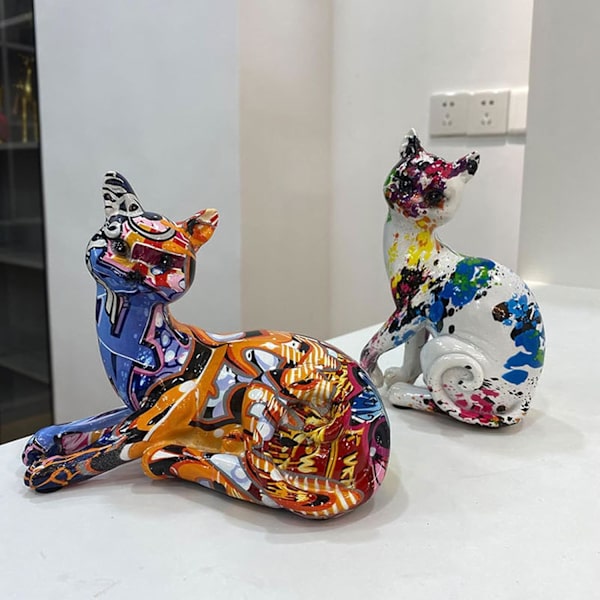 Harts graffiti kattestatuer | Dekorative pyntefigurer | Bardisk og tilbehør til boligindretning Allt