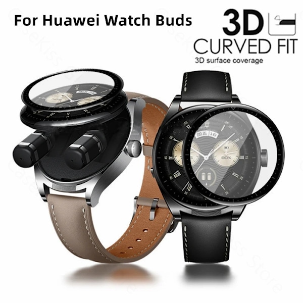 3D Kaareva Kalvo Huawei Watch Buds Näytönsuojaksi Pehmeä Suojaava Lasikotelo Huawei Smart Watch Buds Tarvikkeille Huawei watch buds 1KPL
