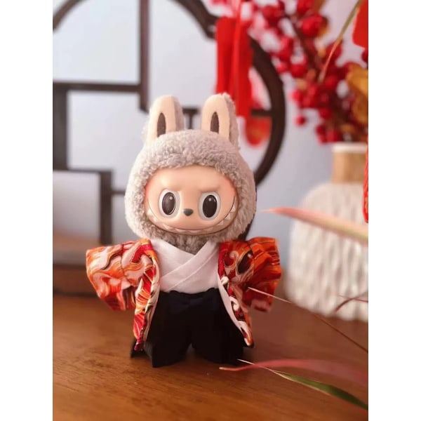 Labubu Kimono Labubu V3 Kläder Japansk Traditionell Kulturell Stil Red samurai