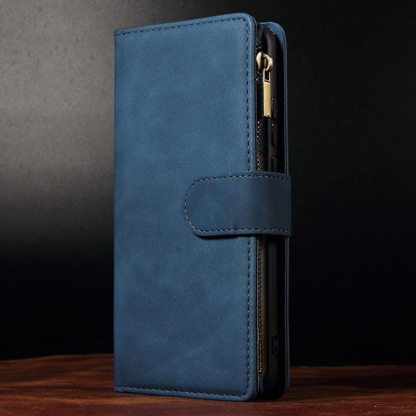 Kompatibel med Samsung Galaxy A52 5g/4g Etui Magnetisk Lær Glidelås Lommebok Deksel Kortholder Etui Til Samsung Galaxy A52 5g/4g Blå