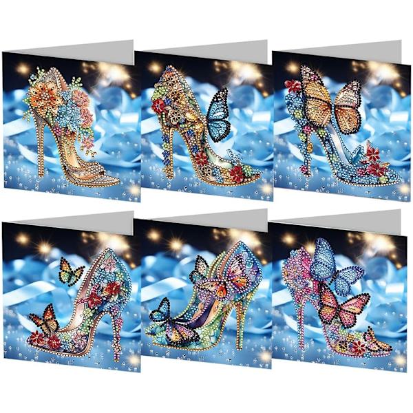 Diamantkonst Julgratulationskort Set, 12/8/6/4 Pack, DIY Kristallkonst Kort HK041