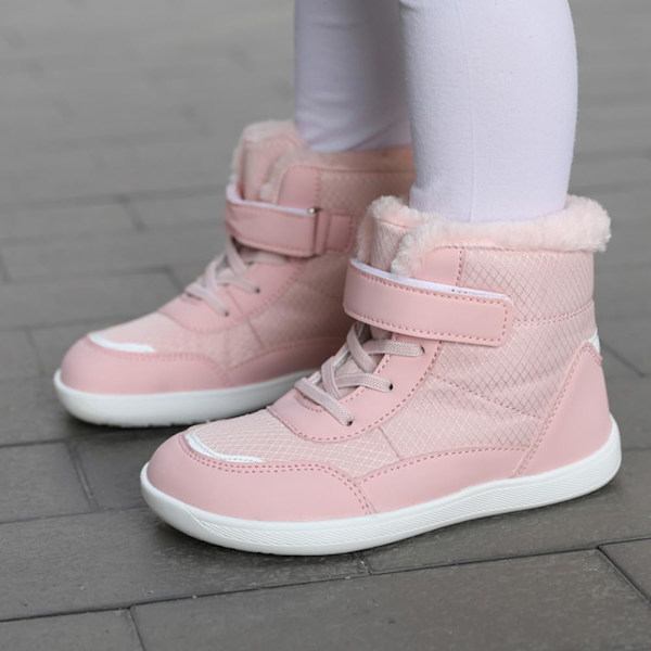 Lasten Paljasjalkakengät Talvi Talvikengät Lämmin Vuorattu Paljasjalkakengät Liukumattomat Talvisaappaat Kevyet Mukavat Vaelluskenkät Tytöille Pojille Kw03 pink 26 EU