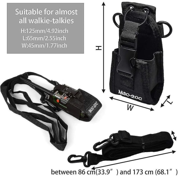 2 st Universal i nylon Multifunktionell walkie talkieväska Taktisk radioväska 13,5*8* case cm för telefon gps walkie talkie