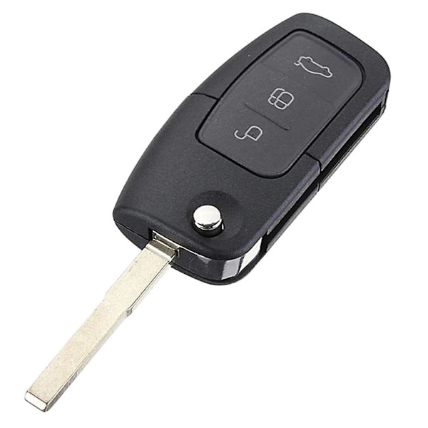 3 knapper foldbar fjernbetjening nøgle 433MHz 4D63 80Bit til Focus Mondeo Fiesta Galaxy FOB-etui {DB} Sort Black
